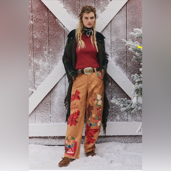 Free People We the Free Bright Time Craft Embroidered Pants MSRP $298 - Picture 8 of 16